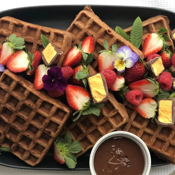 Violet Crumble Choc Waffles