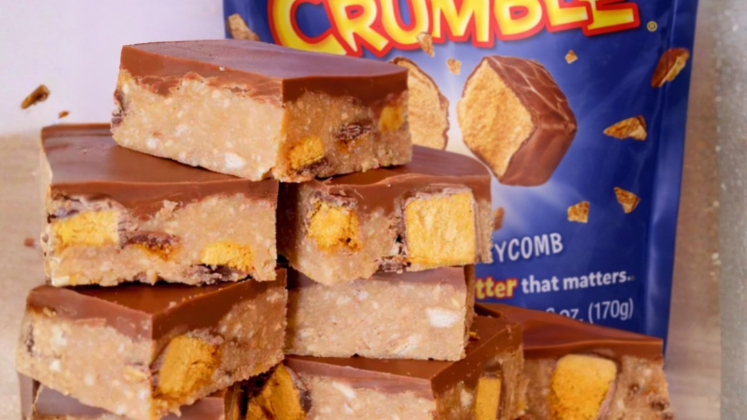 Violet Crumble Easy NO BAKE Slice