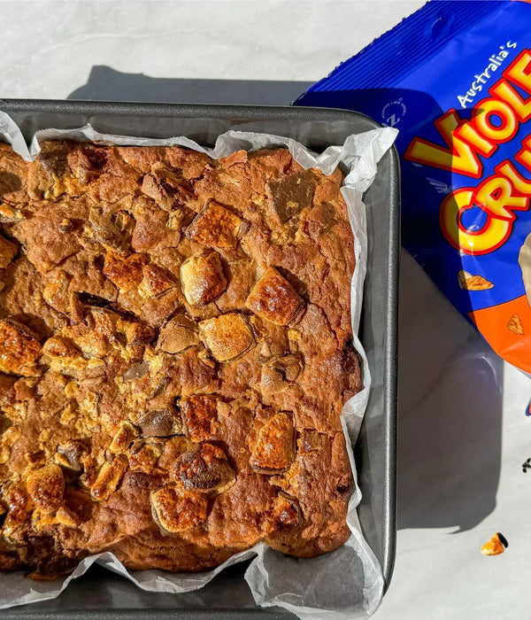 Violet Crumble Peanut Butter Blondies