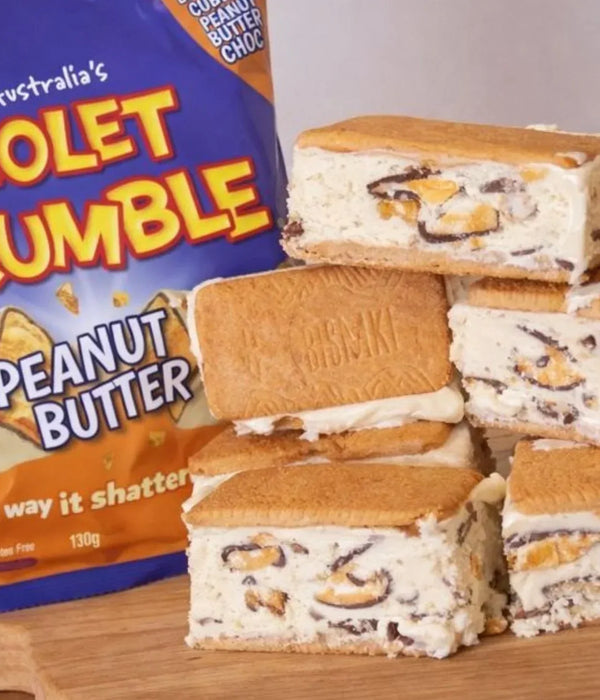 Violet Crumble Peanut Butter Ice Cream Bars