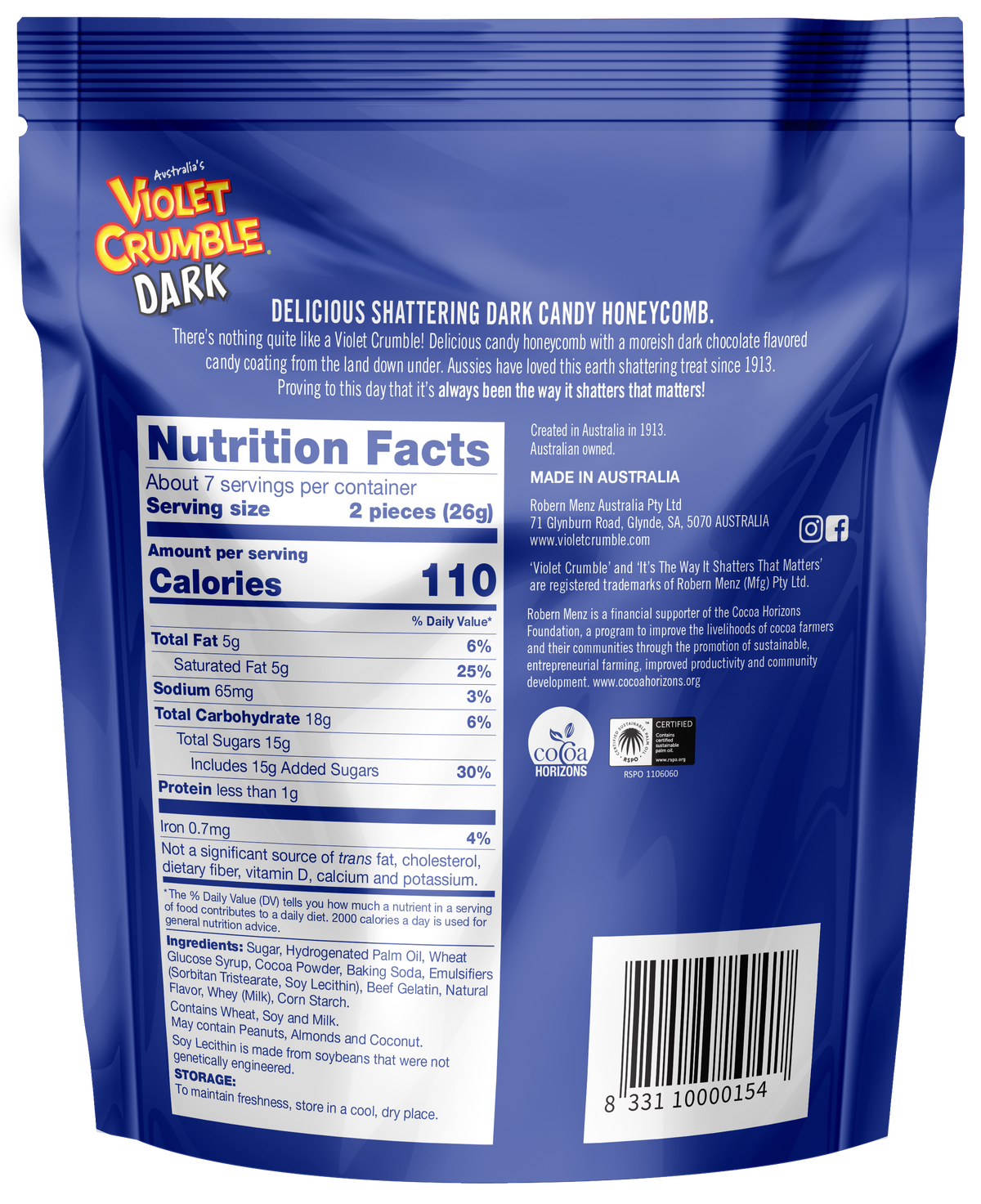 Violet Crumble Dark Cubes