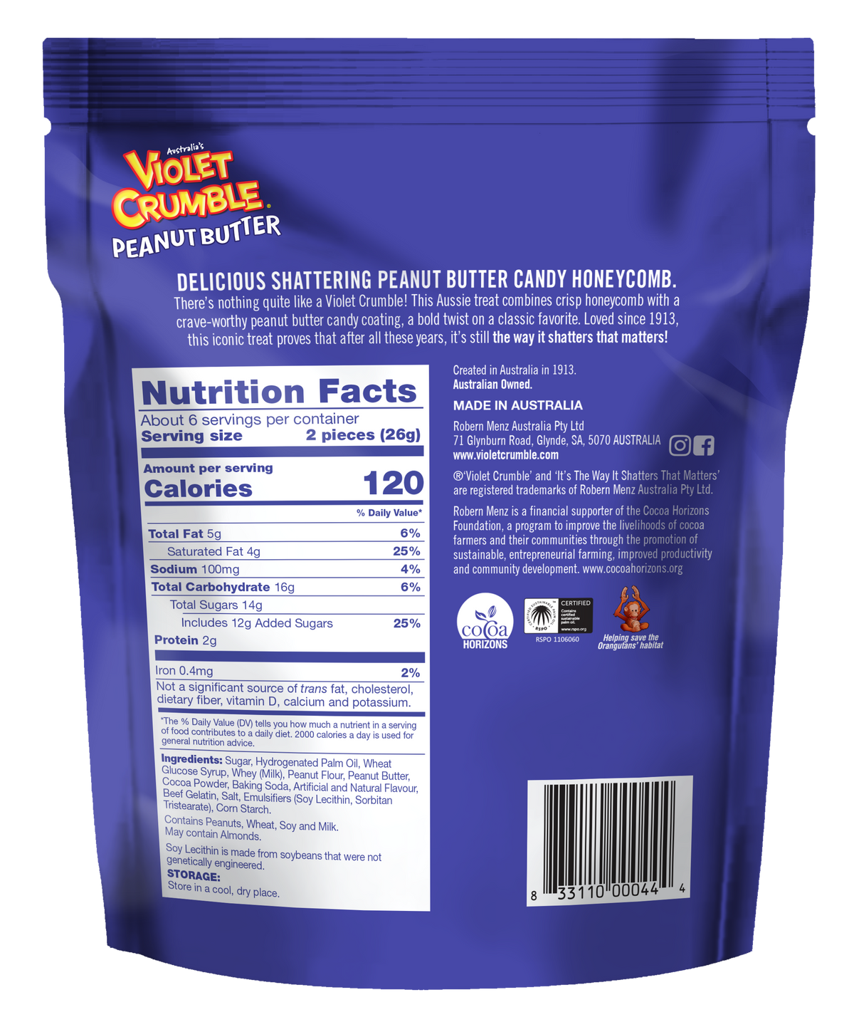 Violet Crumble Peanut Butter Cubes
